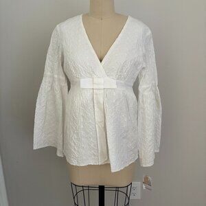 MICHAEL Michael Kors Pretty White Eyelet Blouse Sz 6P NWT